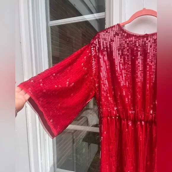 J Crew Sequin V Back Midi Dress NWT